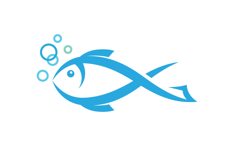 Ilustracja ikony ryby Szablon projektu logo v.5