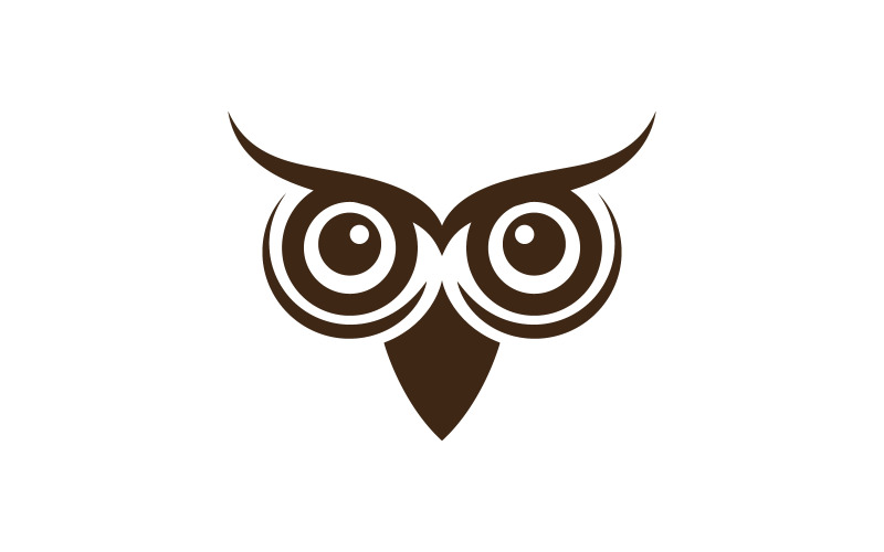 Modèle de conception de logo d'illustration d'icône d'oiseau hibou v.9