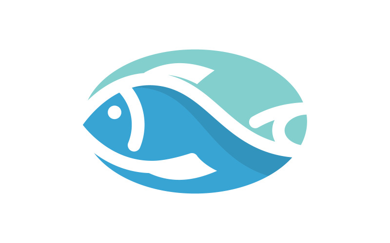 Modèle de conception de logo d'illustration d'icône de poisson v.12