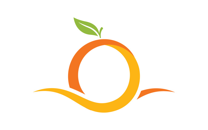 Sinaasappel vers sap logo ontwerp Vector icoon illustratie v.11