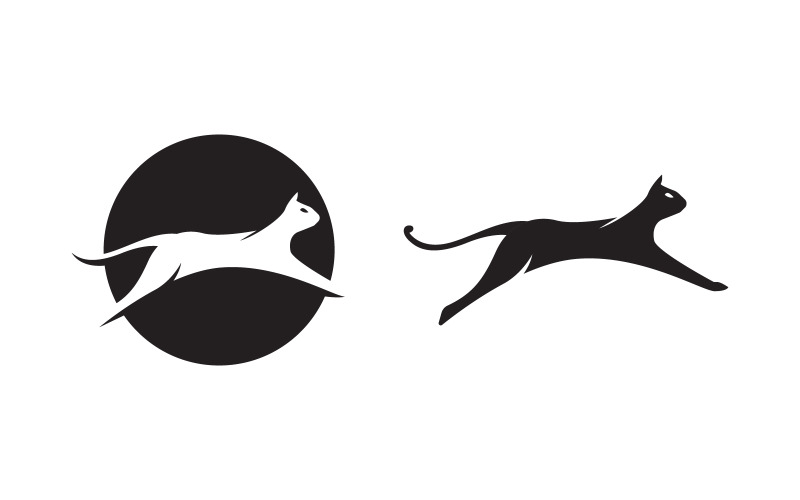 Zwarte kat pictogram illustratie Logo sjabloon ontwerp v.2