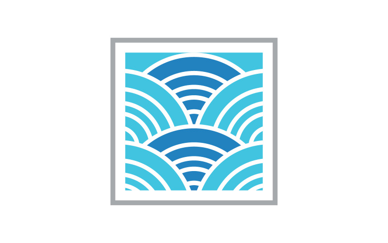 Onda d'acqua Icona della natura Logo illustrazione vettoriale v.2