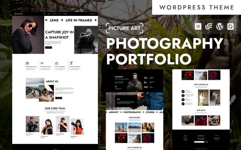 Picture Art: portafolio de fotografía creativa y tema Elementor de WordPress para fotografía de eventos