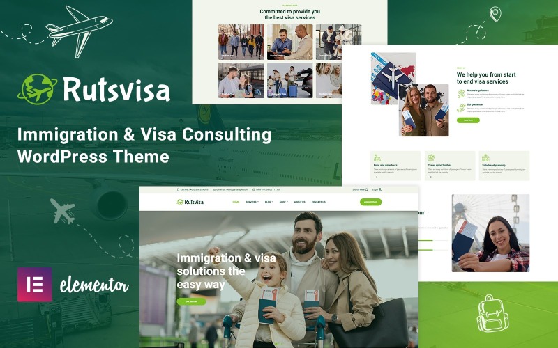 Rutsvisa – Тема WordPress з імміграційного та візового консультування