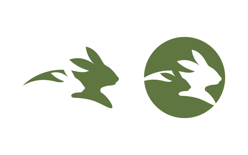 Шаблон дизайна иконки логотипа кролика v.7