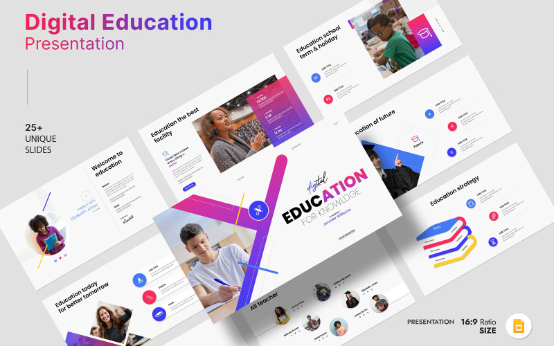 Modèle de diapositive Google sur l'éducation numérique 2027