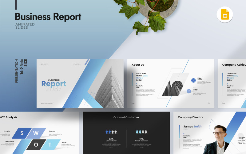 Шаблон Google Slide Business Report