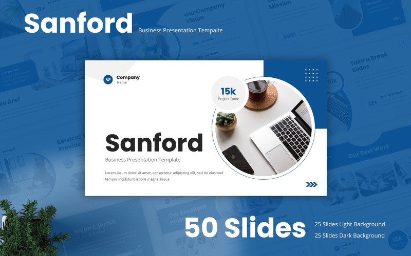 Sanford - Шаблон бизнес-презентаций Google