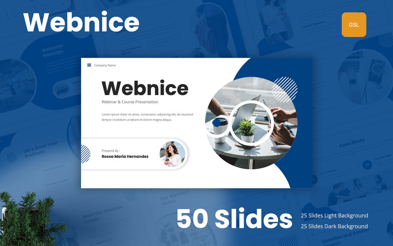 Webnice - Webinar & Cursus Google Slides-sjabloon