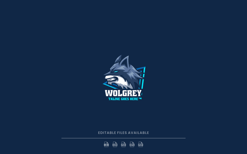 Wolf Grey E-Sport и спортивный логотип
