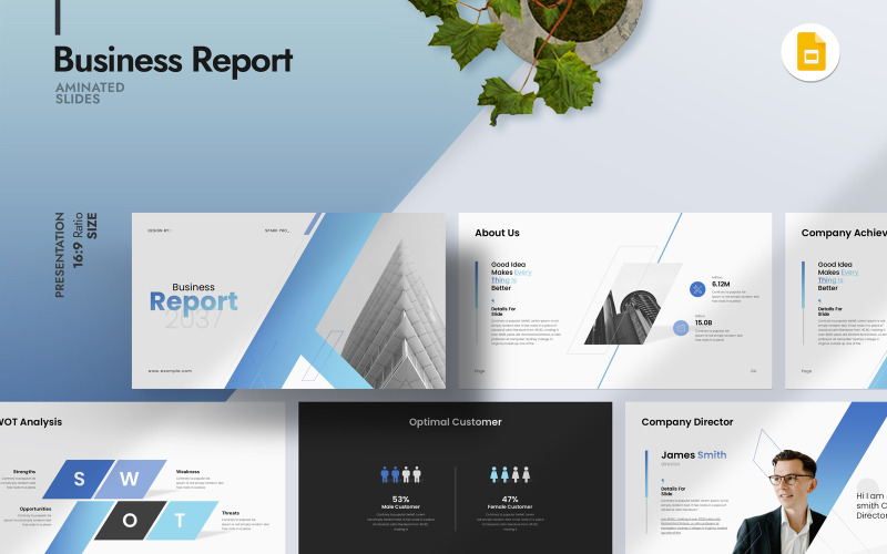 Zakelijk rapport Google Slide-sjabloon