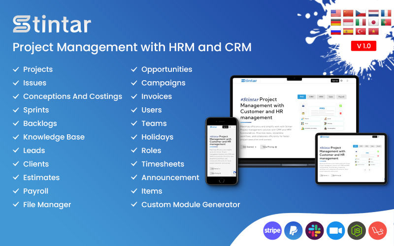 Stintar - 通过 HRM 和 CRM 进行项目管理