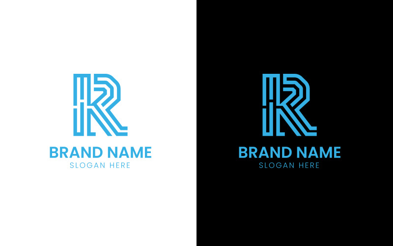 Business Letter R line vector logo-803 - TemplateMonster