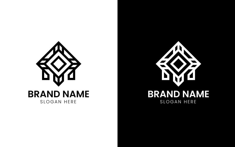 M Rectangular Logo Letter M rectangle building logo-808 - TemplateMonster