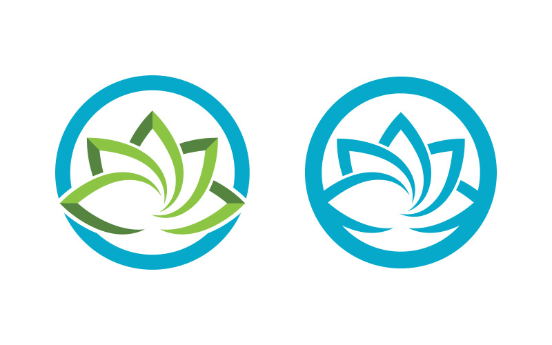 Ilustração do modelo de design do ícone vetorial da flor de lótus v.3
