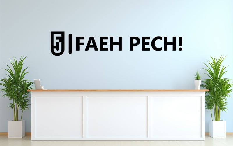 Mockup-sjabloonontwerp voor een wit muurlogo