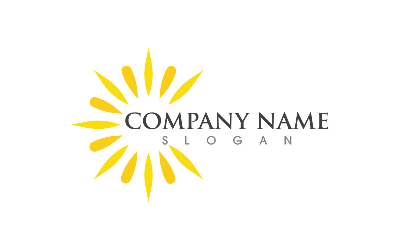 Modèle de conception de logo d'icône d'illustration vectorielle de concept de soleil v.12
