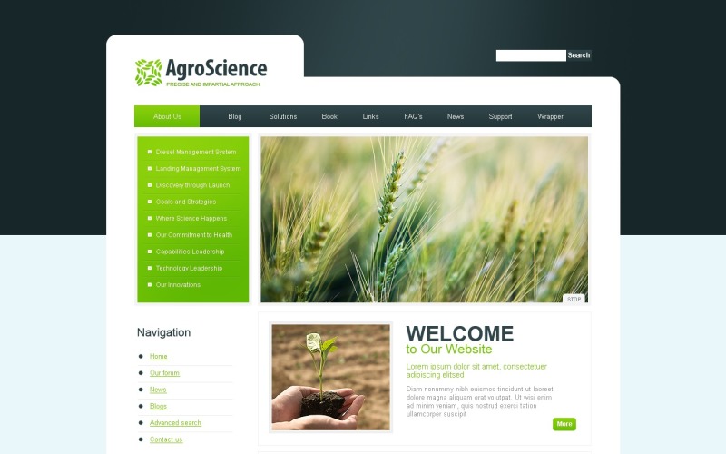 Tema PSD #50268 per Un Sito di Agricoltura