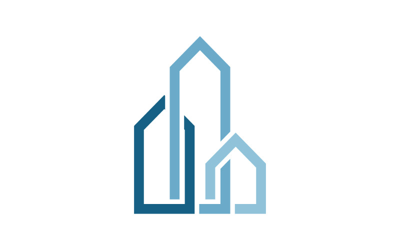 Byggnadsfastighet och konstruktionslogotyp designmall v.8