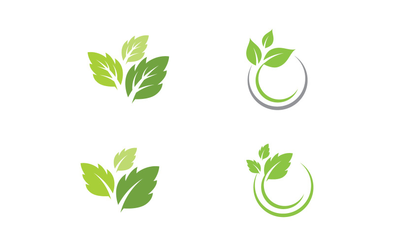 Gezond leven blad concept logo ontwerp sjabloon v.5