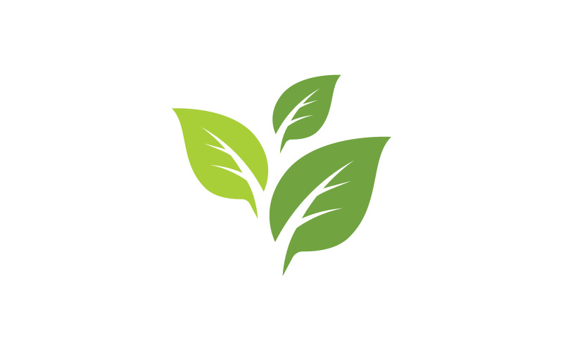 Szablon projektu logo koncepcji zdrowego życia z liściem v.9