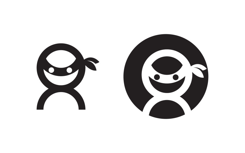 Hoofd Ninja karakter vector pictogram illustratie ontwerp v.1