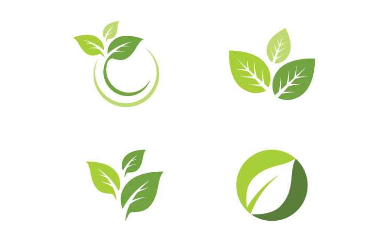 Modèle de conception de logo de concept de feuille de vie saine v.6