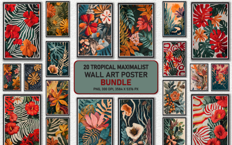 Tropical Maximalist Wall Art Poster Bundle