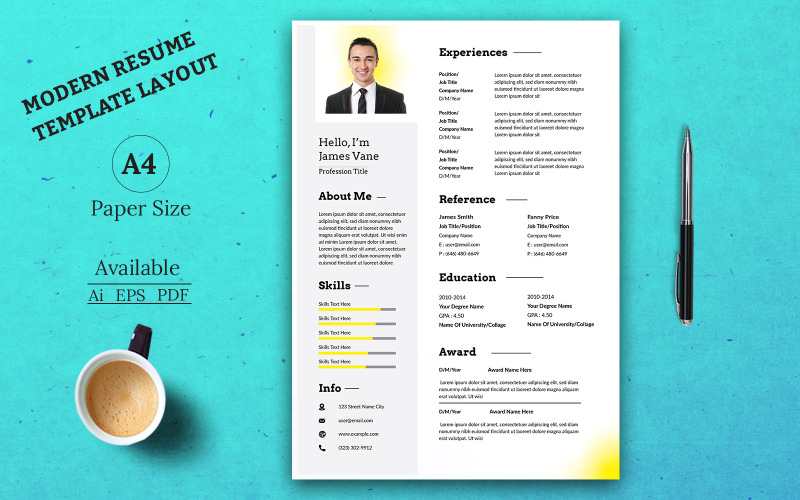 Zeer mooi, verbluffend CV-sjabloon