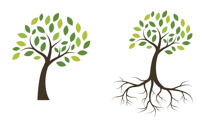 Modello di progettazione dell'illustrazione dell'icona dell'albero v.12