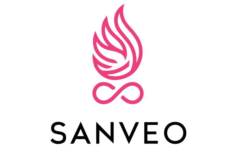 Een logo voor het modemerk met feniksveer