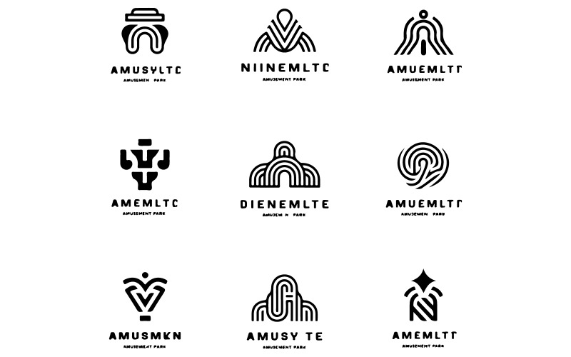 Eine Sammlung abstrakter, minimalistischer Logodesigns