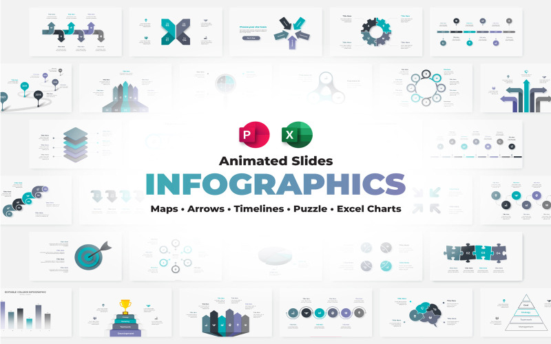 Soluções de infográficos animados em PowerPoint