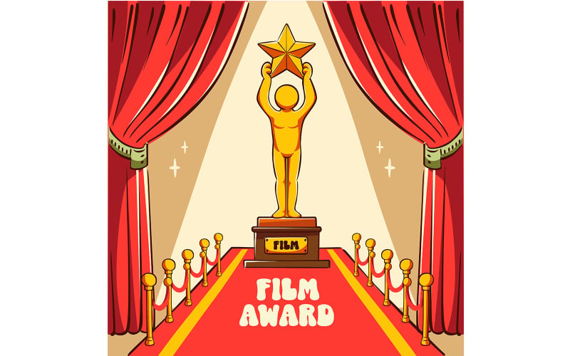 Film Award Socha na červeném koberci ilustrace