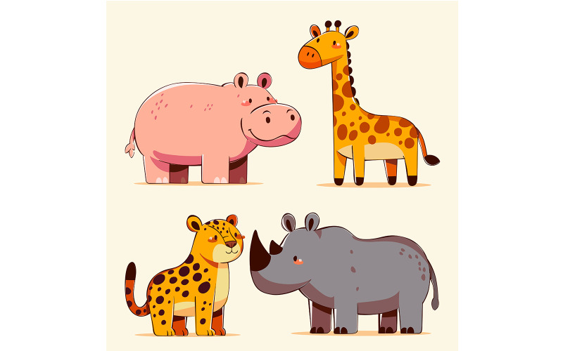 Schattige dierenillustraties voor kinderdecoratie