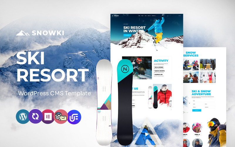 Snowki - 单板滑雪学校和冬季滑雪多功能 WordPress Elementor 主题