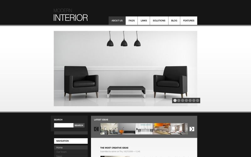 Modèle PSD pour site de design intérieur #50311