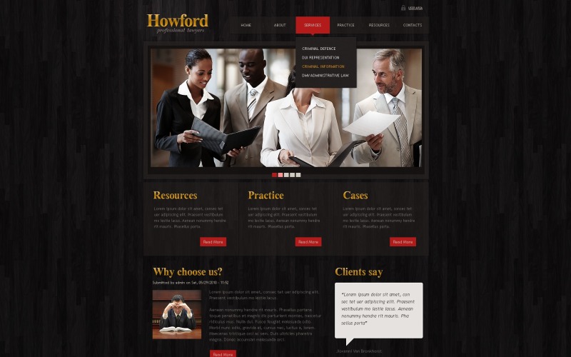 Plantilla Psd 50367 Para Sitio De Abogados O Licenciados