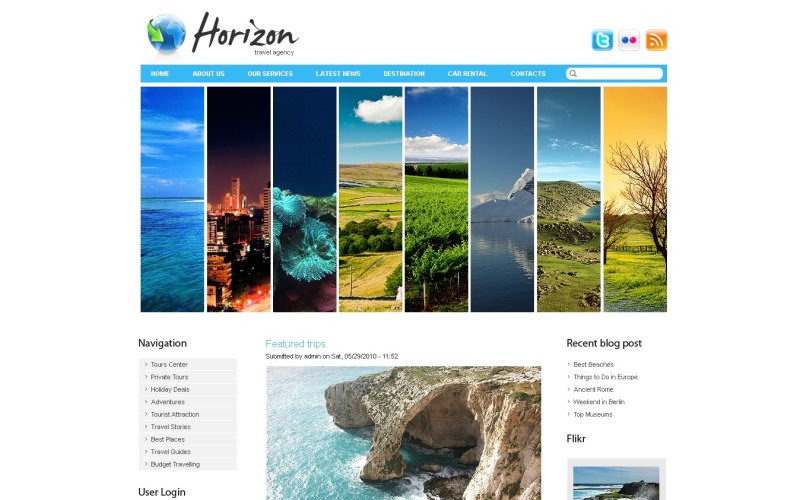 Template PSD #50386 per Un Sito di Agenzia di Viaggi