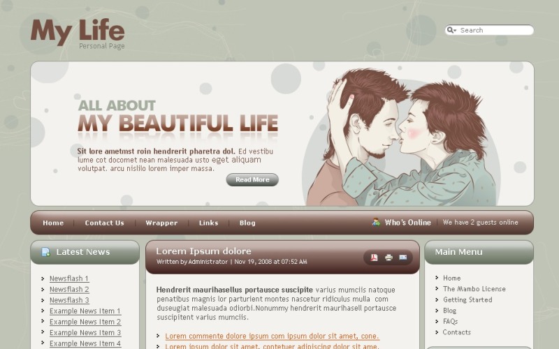 Template PSD #50392 per Un Sito di Pagine Personali