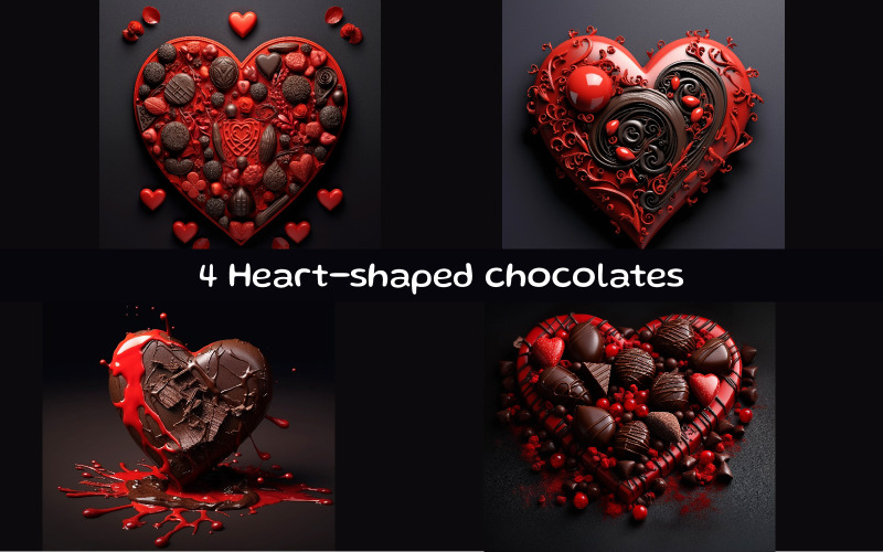 Image AI de chocolats en forme de cœur