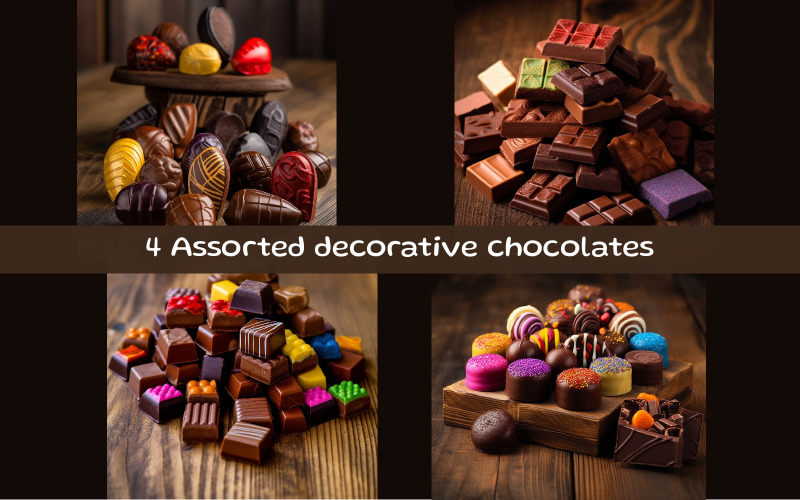 Imagen de IA de chocolates decorativos variados