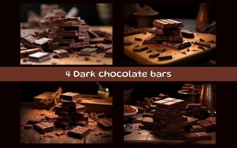 Плитки чорного шоколаду AI зображення