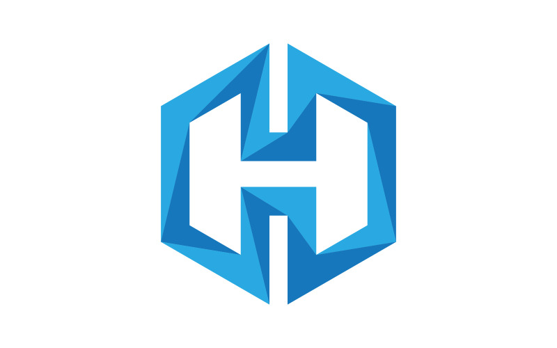 H Logo Hexagon illustration Ikon vektor mall v.7
