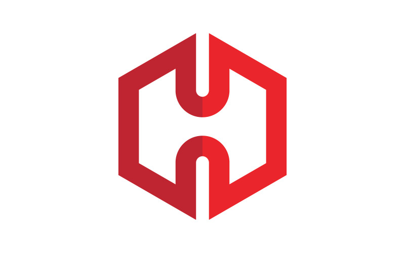 H Logo Hexagon illustrazione Icona Vector Template v.2