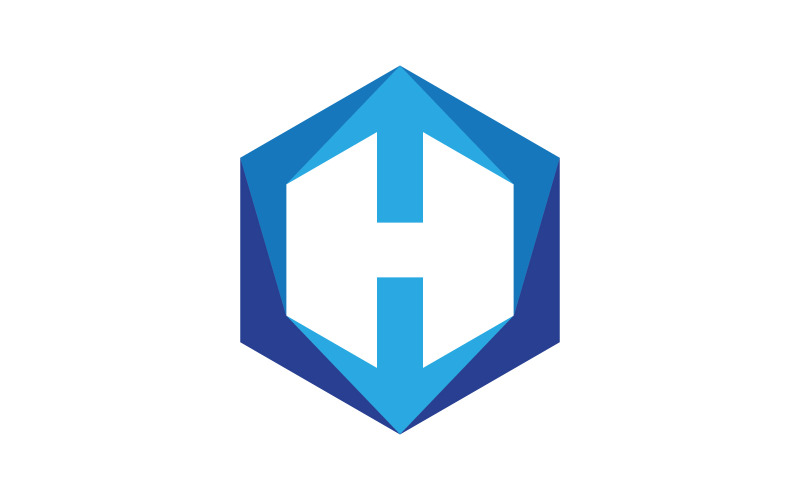H Logo Hexagon illustrazione Icona Vector Template v.3