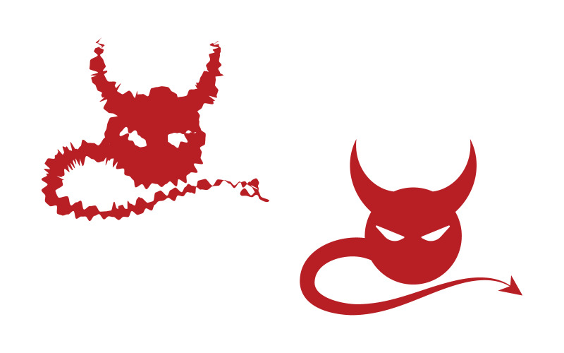 魔鬼角矢量图标插画设计模板 v.13