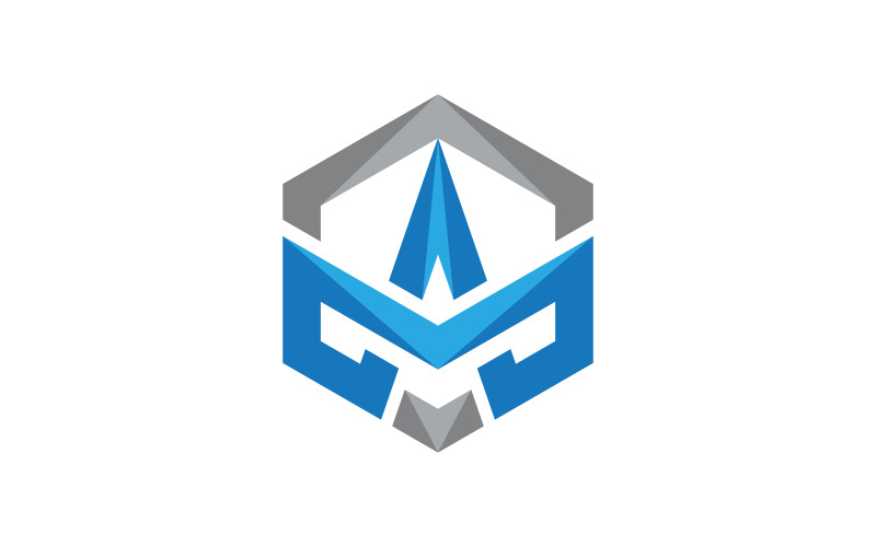 Modèle vectoriel d'icône d'illustration de logo de lettre V hexagonale v.1