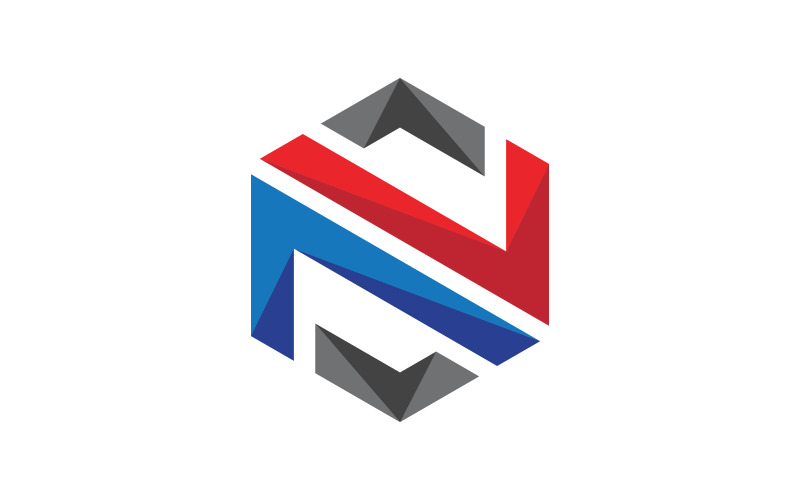 N Logo Hexagon illustration Icon Vector Template v.4