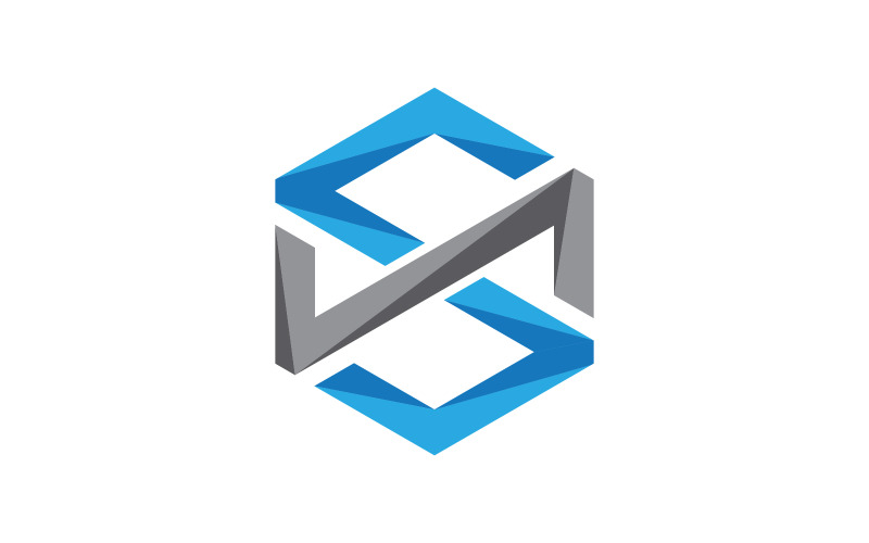S Logo Hexagon illustration Icon Vector Template v.2